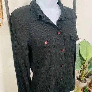 H&M Black Cotton Buttondown Shirt